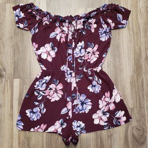 Kendall & Kylie Floral Sleeveless Romper -…